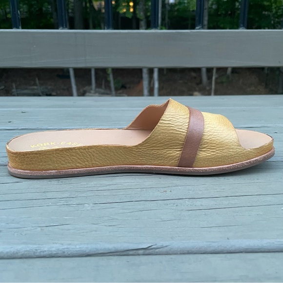 Kork Ease Downey Yellow Mexico leather buckle slide sandals 9 M - Picture 11 of 16